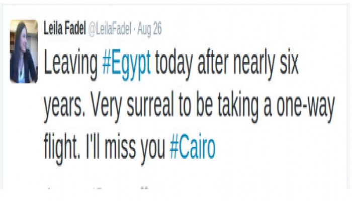 مراسلة إذاعة أمريكية: تغادر مصر خوفًا