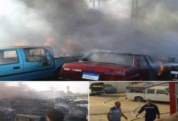 حريق هائل ب"شونة" وحدة مرور ديرب نجم، بالشرقية