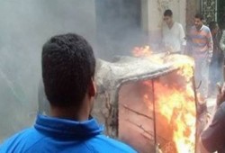 إنفجار توك توك ونجاة صاحبة من الموت بالشرقية