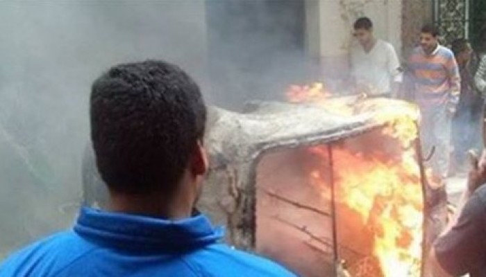 إنفجار توك توك ونجاة صاحبة من الموت بالشرقية