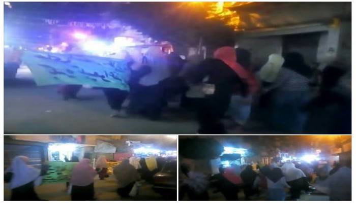 مسيرة ليلية لحرائر أبو سليمان بالإسكندرية تطالب بإسقاط الانقلاب