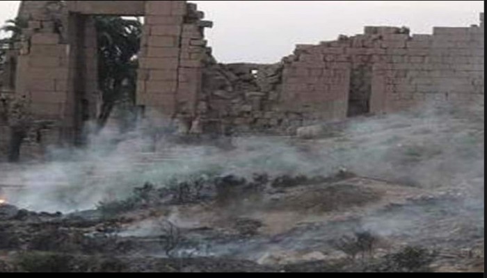 "اندلاع حريق هائل بمعبد الكرنك بالأقصر"