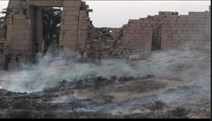 "اندلاع حريق هائل بمعبد الكرنك بالأقصر"