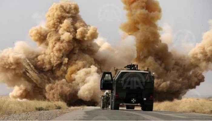 تفجير مدرعة شرطية بعبوة ناسفة زرعها مجهولون شمالي سيناء