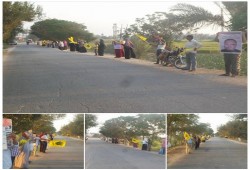 توار فاقوس بالشرقية يواصلون التظاهر تضامنا مع معتقلي بورسعيد