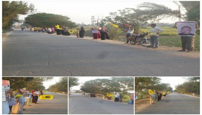 توار فاقوس بالشرقية يواصلون التظاهر تضامنا مع معتقلي بورسعيد