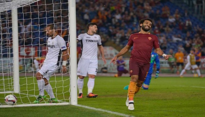 صلاح يسجل وروما يتفوق برباعية على استرا جيورجيو
