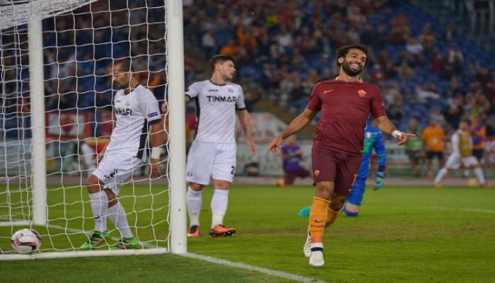 صلاح يسجل وروما يتفوق برباعية على استرا جيورجيو