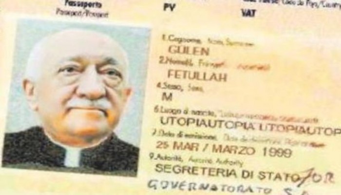 صحيفة تركية: جولن حصل على جواز سفر من الفاتيكان