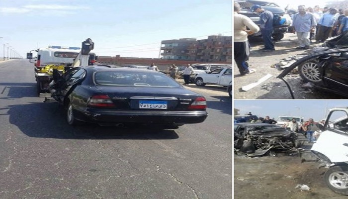 مصرع 3 وإصابة 15 في حادث تصادم على طريق بحر البقر جنوب بورسعيد
