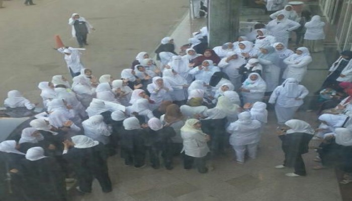 مظاهرات للتمريض والتعليم وسط هتاف: "عايزين حقوقنا"