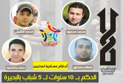 الشهاب لحقوق الإنسان يرفض الحكم العسكري بسجن 5 شباب بكفر الدوار 10 سنوات