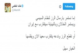 كاتب سعودي: سنندم على دعم نظام السيسي بـ"الرز"