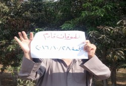 سلسلة بشرية لشباب ضد الانقلاب ببسمنود للمطالبة بعودة الشرعية