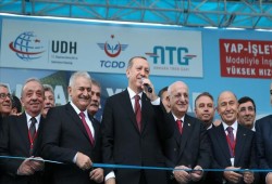أردوغان يفتتح محطة للقطارات السريعة في العاصمة التركية