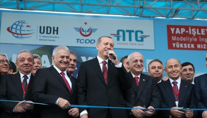 أردوغان يفتتح محطة للقطارات السريعة في العاصمة التركية