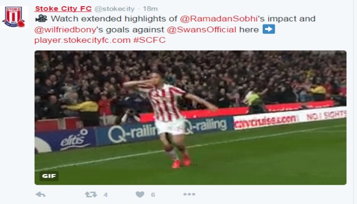 الحساب الرسمي لـ"ستوك سيتي" يستعرض مهارات نجمه "رمضان صبحي"