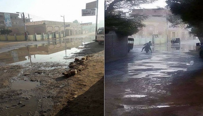 "مياه المجاري" تغرق الشوارع وتحاصر منزلي نائبي العسكر بأبو حماد بالشرقية