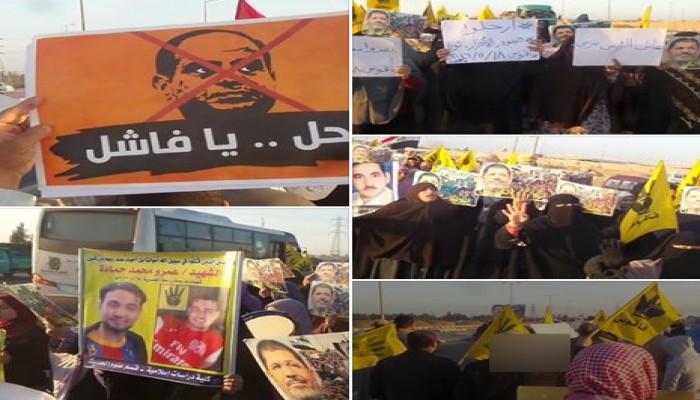 ثوار فاقوس بالشرقية يرفعون"ارحلوا فنحن صامدون" في وجه عصابة العسكر