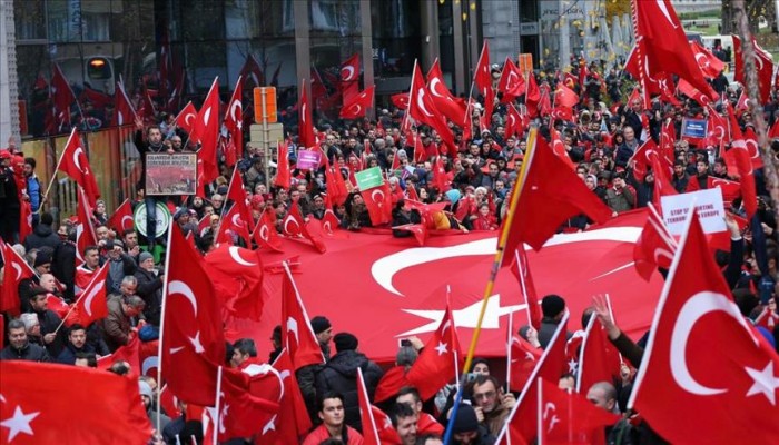 مظاهرة حاشدة لأتراك في بلجيكا