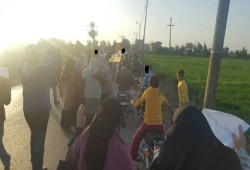 كفر الشيخ : سلسلة بشرية تتحول لمسيرة ضمن فعاليات " ارحلوا "