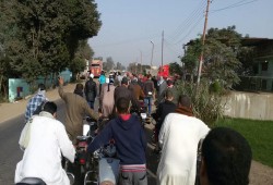 المنوفية : مسيرة صباحية علي طريق قرية ساري بمركز منوف