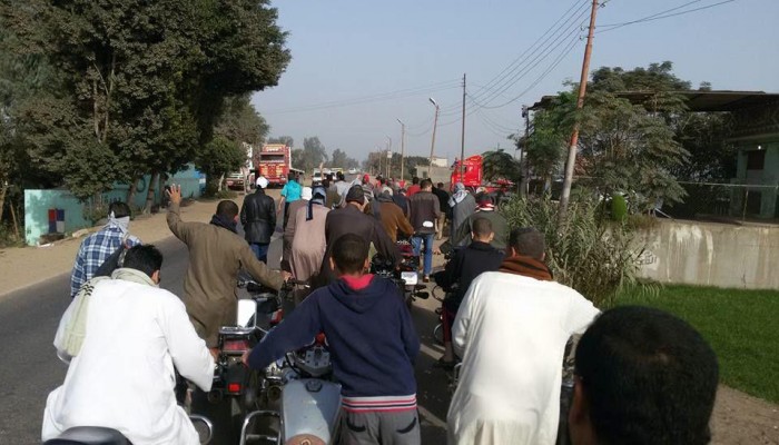 المنوفية : مسيرة صباحية علي طريق قرية ساري بمركز منوف