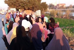مسيرة لثوار بلبيس على طريق القاهرة الزراعي