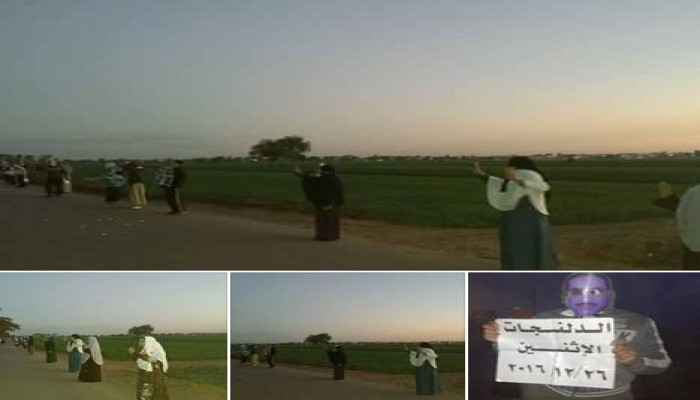 ثوار الدلنجات في سلسلة بشرية تندد بقتل المعتقلين بالاهمال الطبي في سجون الانقلاب