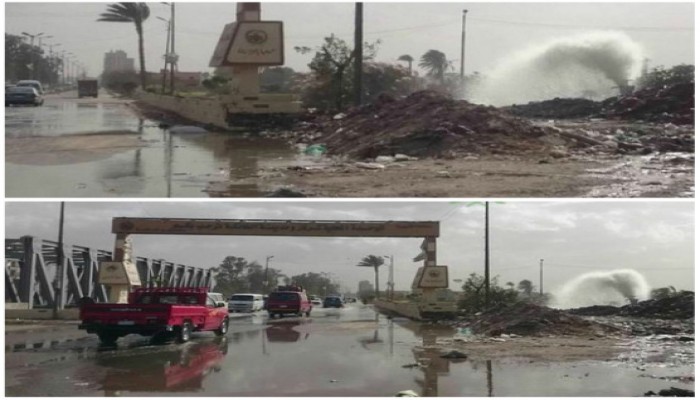 القليوبية: انفجار ماسورة مجاري يغرق طريق "الخانكة – أبو زعبل" ويعطل المرور