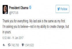 رقما قياسيا من المتابعين لآخر تغريدات أوباما بتويتر