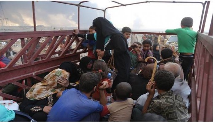 نزوح 145 الف عراقى من الموصل نتيجة العمليات العسكرية ضد "داعش"