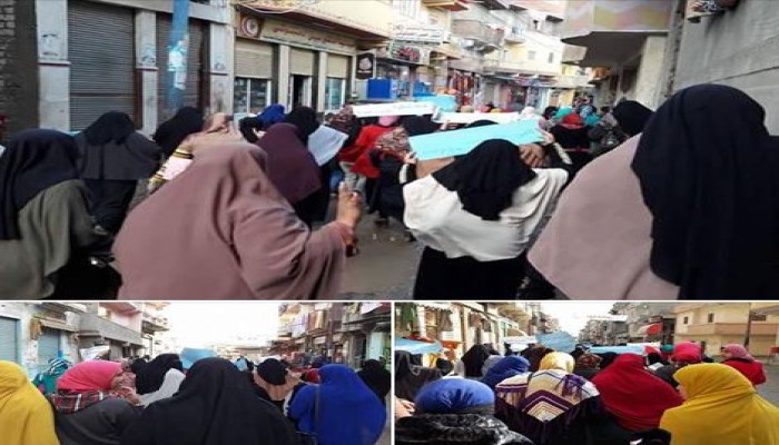 مسيرة ثورية لنساء ضد الانقلاب بحوش عيسي تدعوا للعصيان المدني