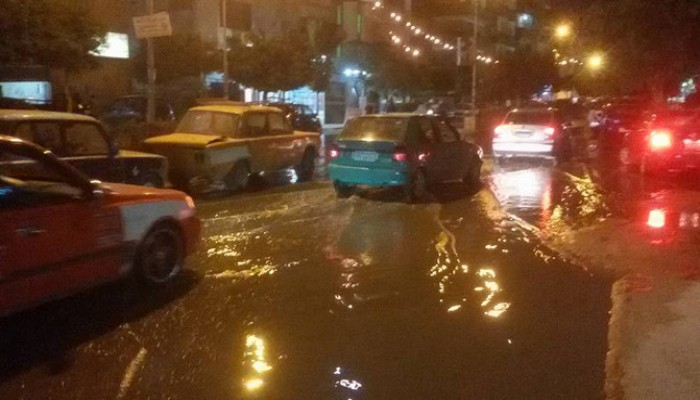 شلل مرورى بالمحلة بسبب انفجار ماسورة مجارى