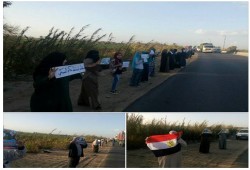 سلسلة بشرية لثوار كوم حمادة فى ذكرى يناير " لسة الثورة فى الميدان "