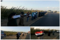 سلسلة بشرية لثوار كوم حمادة فى ذكرى يناير " لسة الثورة فى الميدان "