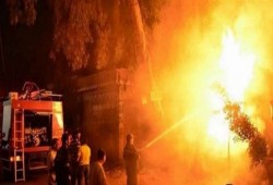 حريق هائل في مخبز بالدقهلية بسبب تسريب بخزان الوقود