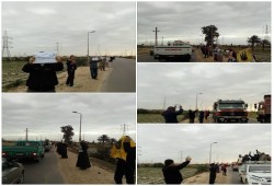 ثوار كوم حمادة في سلسلة بشرية في ذكرى "جمعة الغضب"