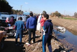 مصرع وإصابة 8 في انقلاب ميكروباص بترعة فى بنى سويف