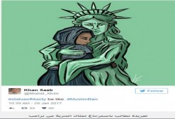 فرنسيون يطالبون بإرجاع تمثال الحرية احتجاجا على مرسوم ترامب ضد المسلمين