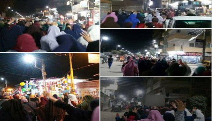 ثوار "أبو حماد" يتظاهرون بمسيرة ليلية حاشدة في ختام اسبوع يناير ثورة شعب