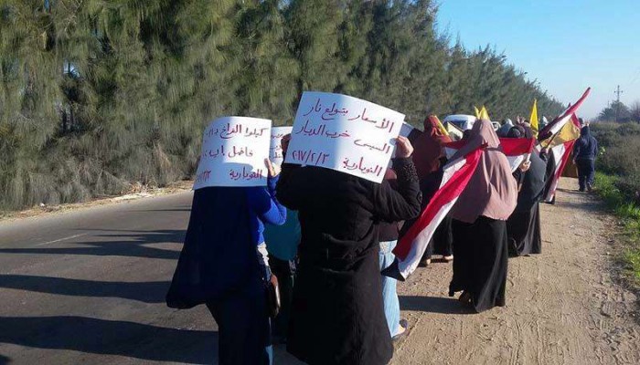 ثوار النوبارية يرفعون شعار "السيسي فقرنا"