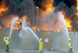 اندلاع حريق هائل داخل مصنع السويدي للكابلات في العاشر من رمضان