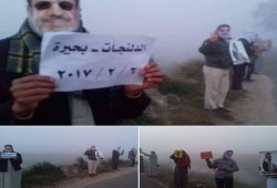 ثوار الدلنجات ينظمون سلسلة بشرية ترفع شعار "لسة الثورة في الميدان"