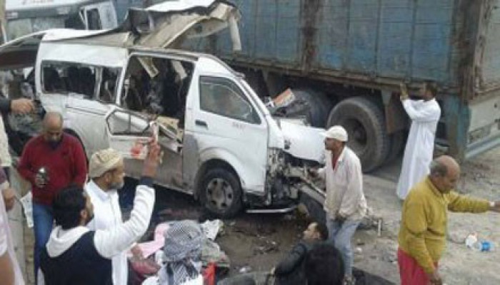 مصرع 5 أشخاص وإصابة 7 آخرين فى حادث بأسوان