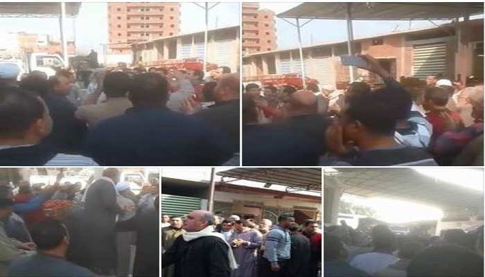 "تجار سوق جملة" بالشرقية يتظاهرون رفضًا لفرض الانقلاب  رسوم جديدة عليهم