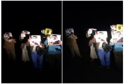 ثوار "أبو حمص فى سلسلة بشرية" تنديدا بحكم العسكر