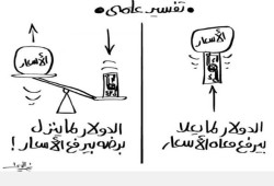 كاريكاتير:  الدولار وزيادة الاسعار