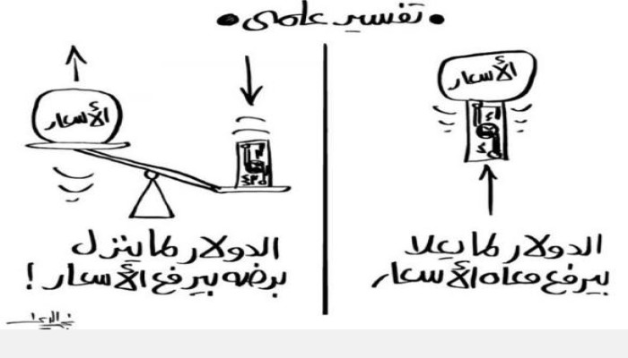 كاريكاتير:  الدولار وزيادة الاسعار