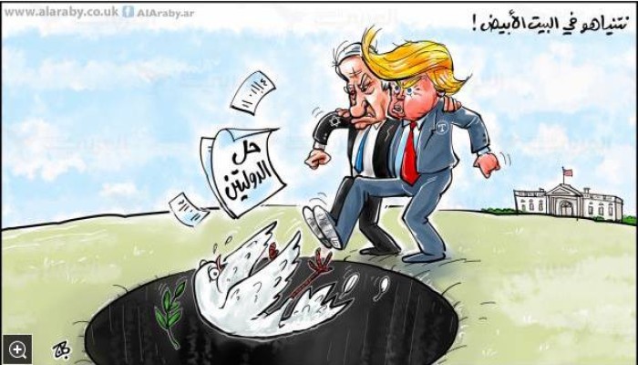 كاريكاتير : نتنياهو في البيت الابيض